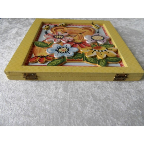 🎁Debra Jordan Bryan Wood Wall Hanging Bear Plaque Corkboard for Notes/Photos - Picture 12 of 16